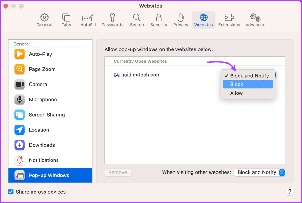 如何在 Mac 上启用或禁用 Safari 弹出窗口阻止程序 - Tech Guide