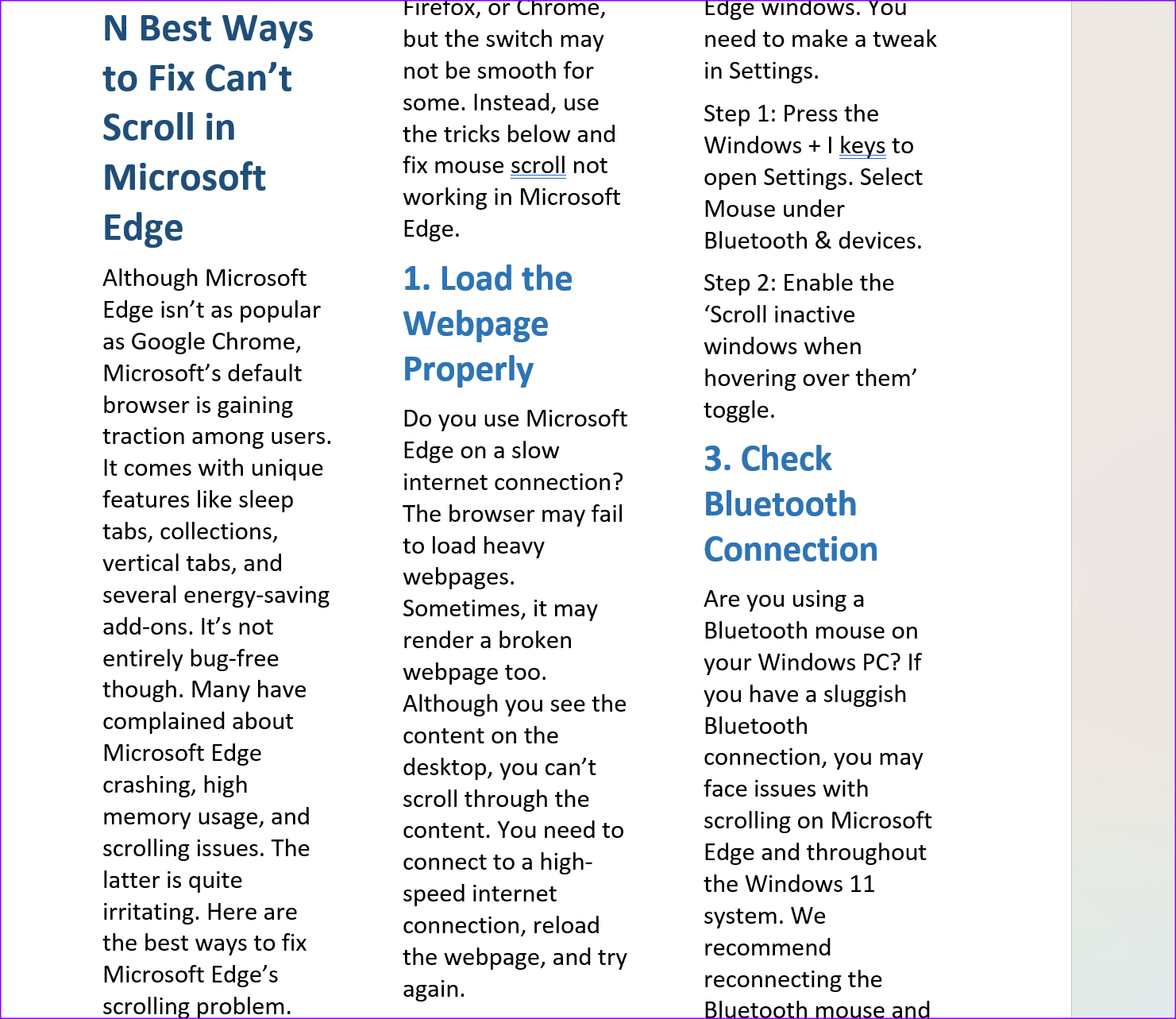 如何在 Microsoft Word 中创建列 - Tech Guide
