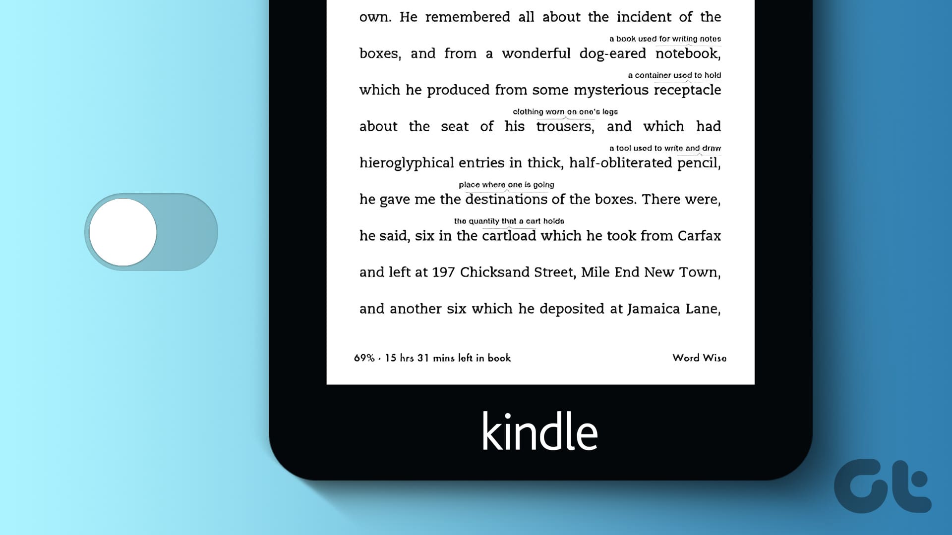 如何在 Kindle 阅读器上禁用 Word Wise