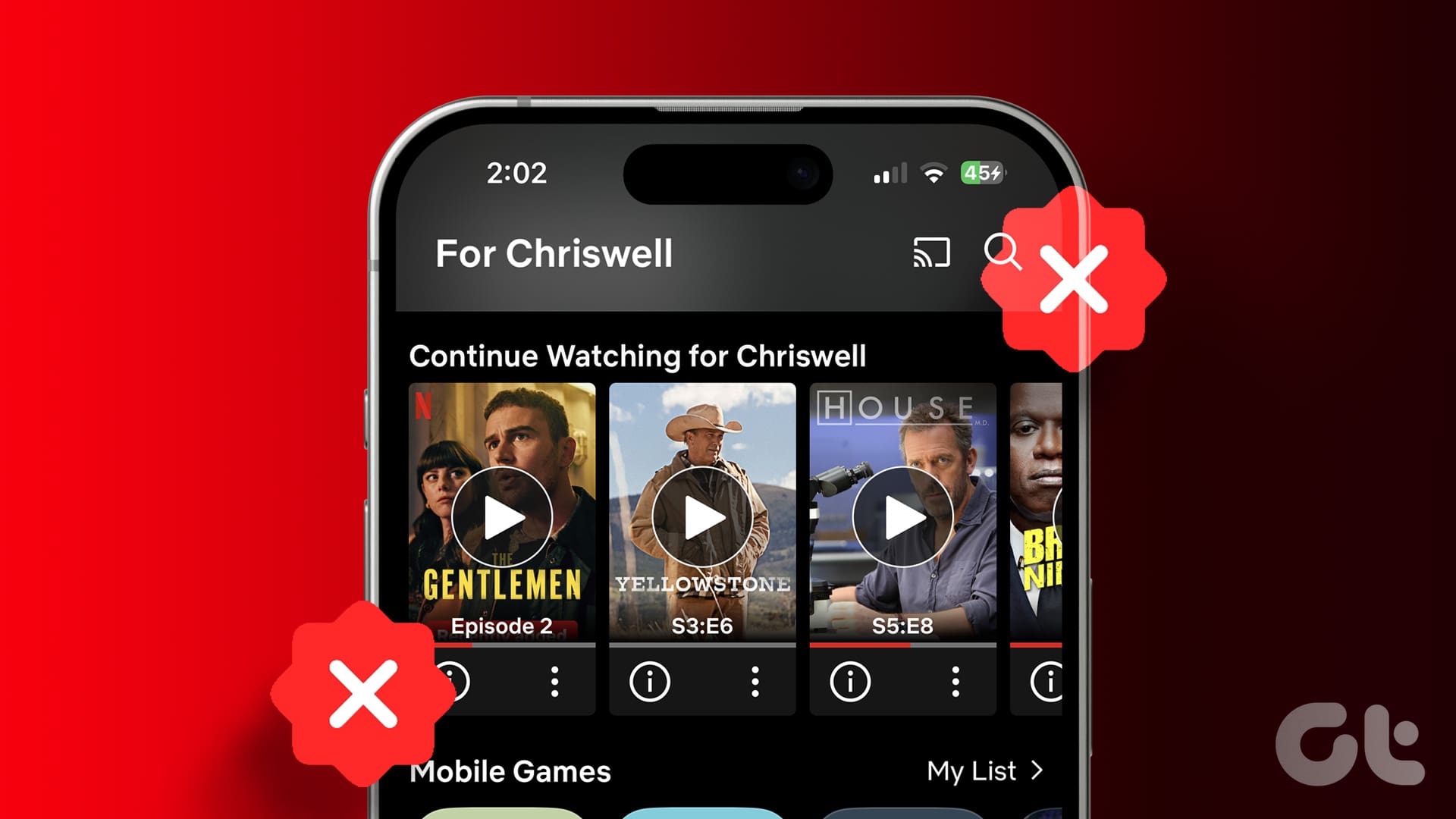 如何清除在 Netflix 上继续观看