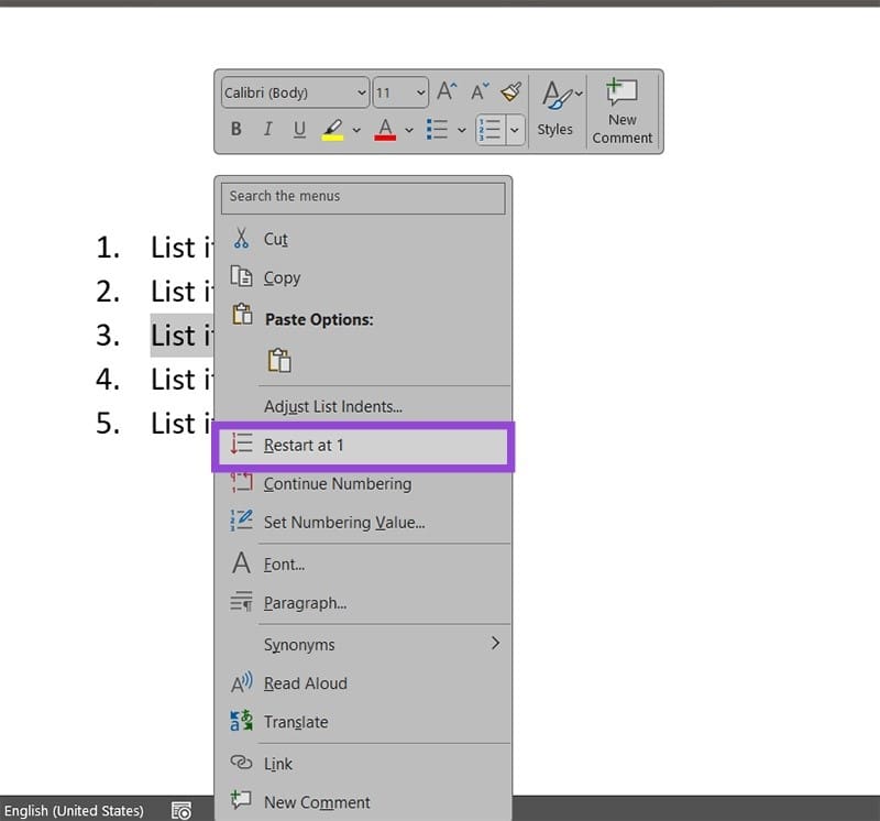 如何在 Microsoft Word 中重新开始编号 - Tech Guide
