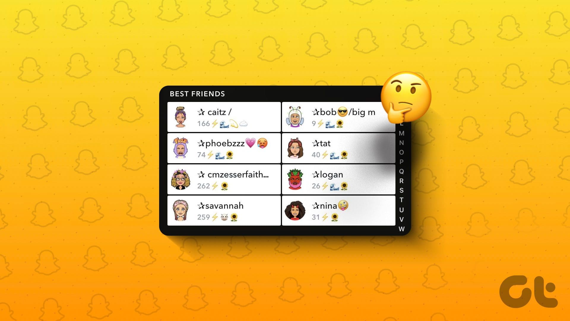 Snapchat 最好的朋友列表:如何排序
