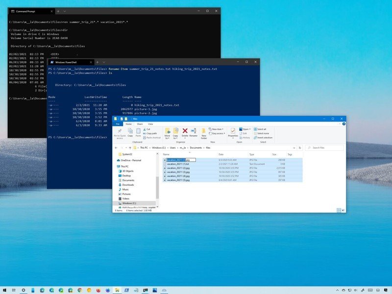 如何更改Windows 10中几个批处理文件的名称