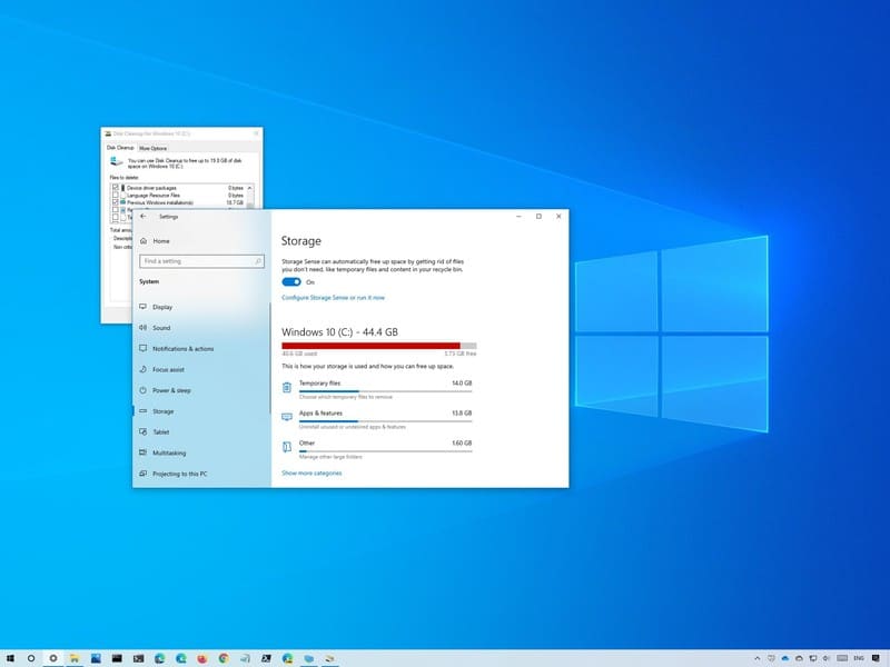 升級到 Windows 10 October 2020 更新後如何復原空間