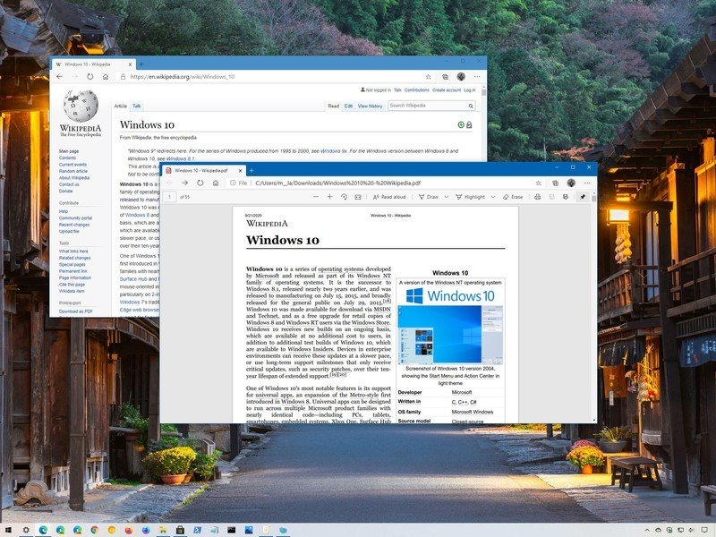 如何将像PDF这样的网站保存在Microsoft Edge中