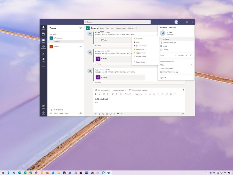 如何更改 Microsoft Teams 中的状态设置