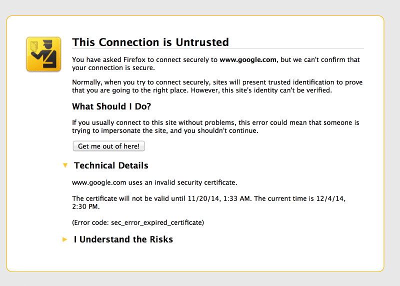 如何修復sec_error_exyed_certificate