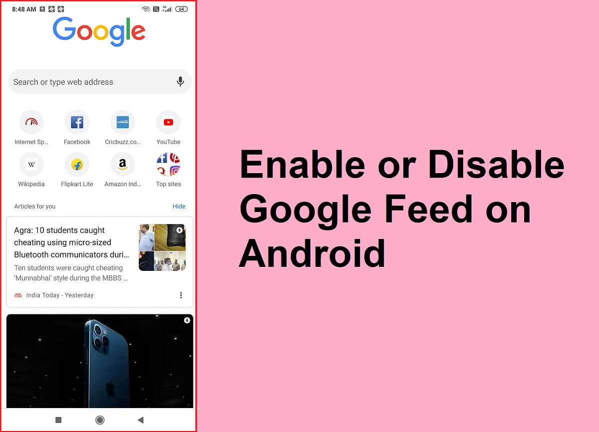如何在 Android 上启用或禁用 Google Feed