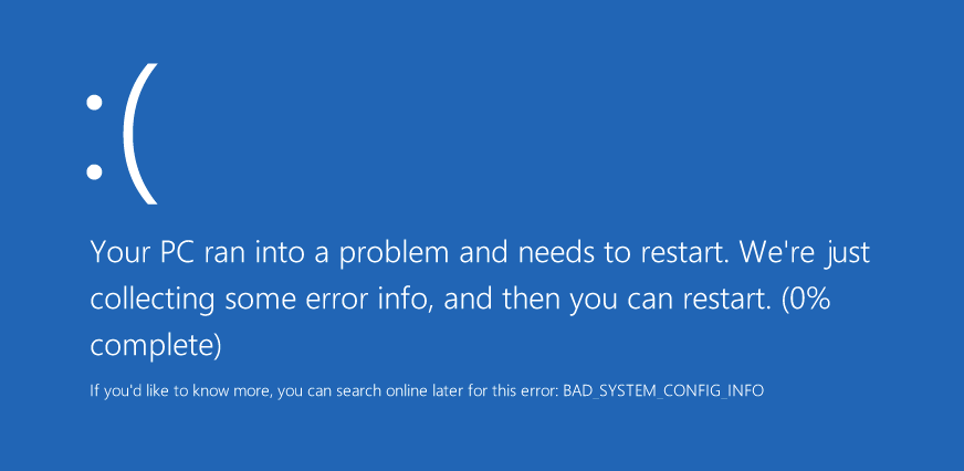 arreglar el错误bad_system_config_info