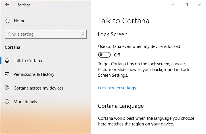 在Windows 10鎖定屏幕上啟用或禁用Cortana
