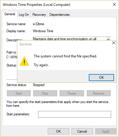 修复 Windows 时间服务未自动启动的问题