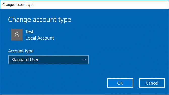 如何更改Windows 10上的用户帐户类型