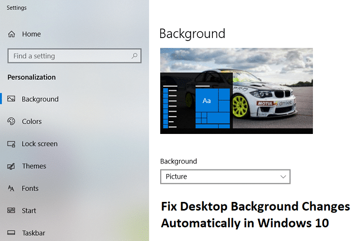 更正桌面后背在Windows 10上自动更改