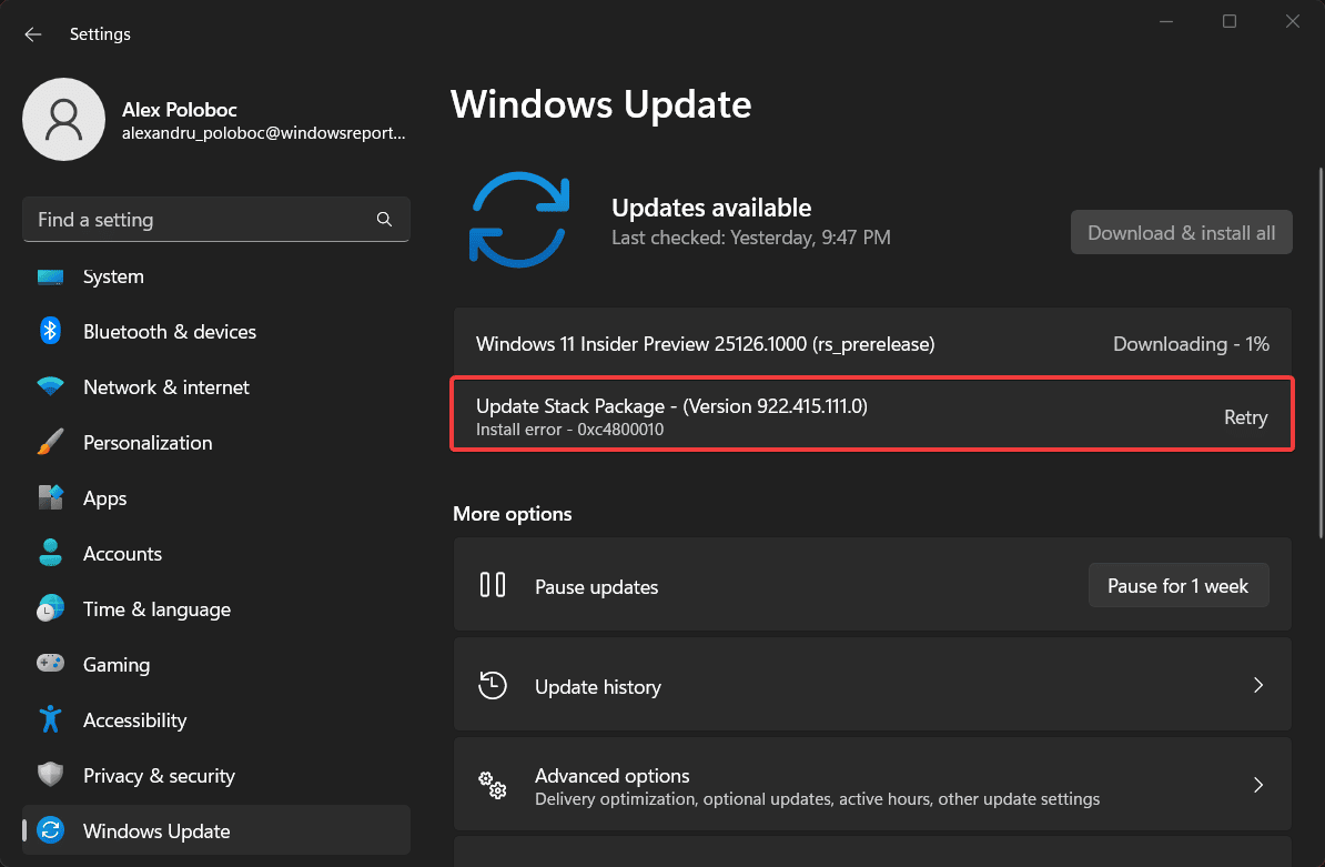 由於錯誤 0x80070643，用戶無法安裝 KB5007651