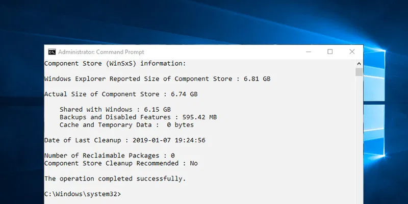 如何在 Windows 10 上查看和清理组件存储