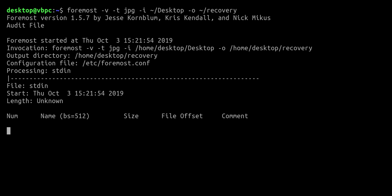 如何在 Linux 中使用 Foremost 恢复已删除的文件