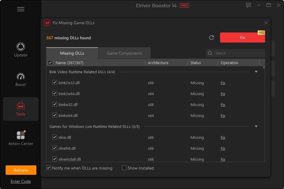 Driver Booster 游戏 DLL 修复工具