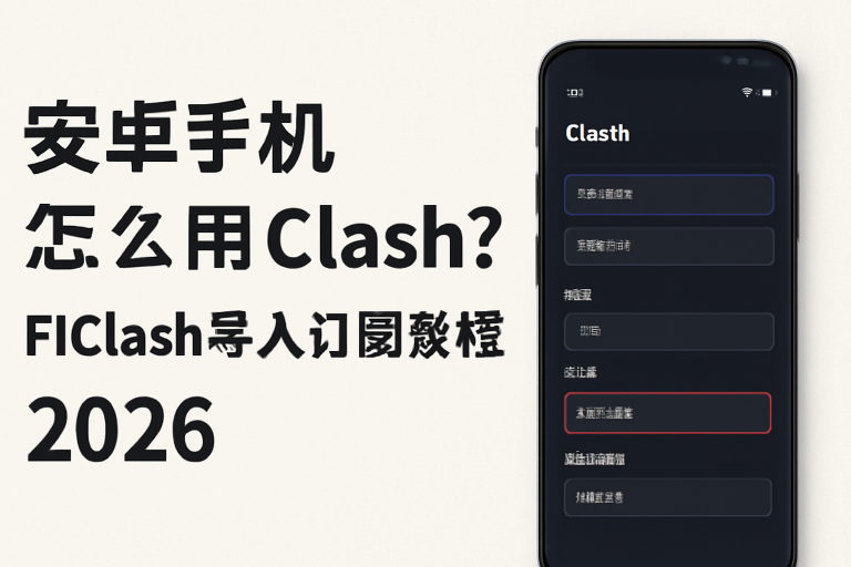 安卓手机怎么用 Clash？FlClash 导入订阅教程（2026）